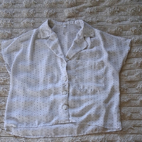 DNA Couture White Short Sleeve Button Down Shirt - Picture 1 of 6
